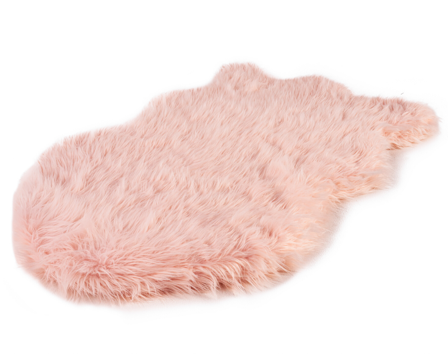 PupRug™ Faux Fur Orthopedic Dog Bed - Curve Blush Pink