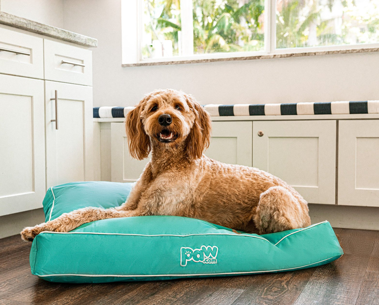 PupLounge™ All-Season Indoor/Outdoor Memory Foam Bed - Aqua Blue