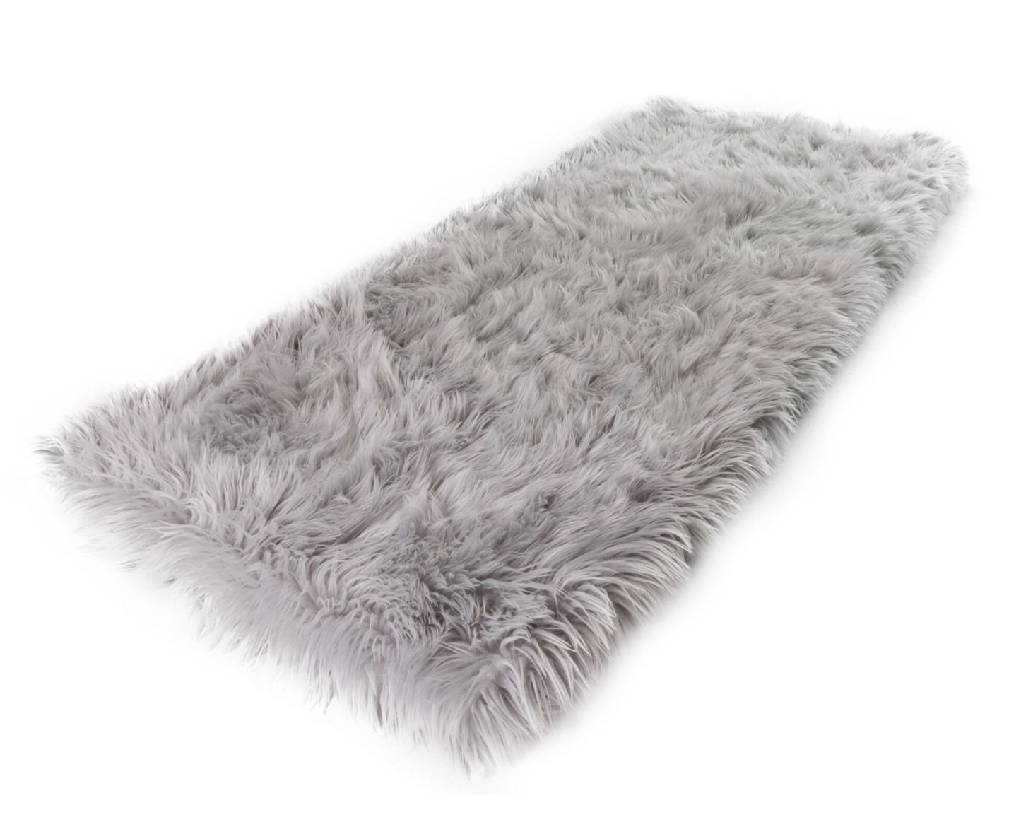 PupRug™ Runner Faux Fur Memory Foam Dog Bed - Rectangle Grey