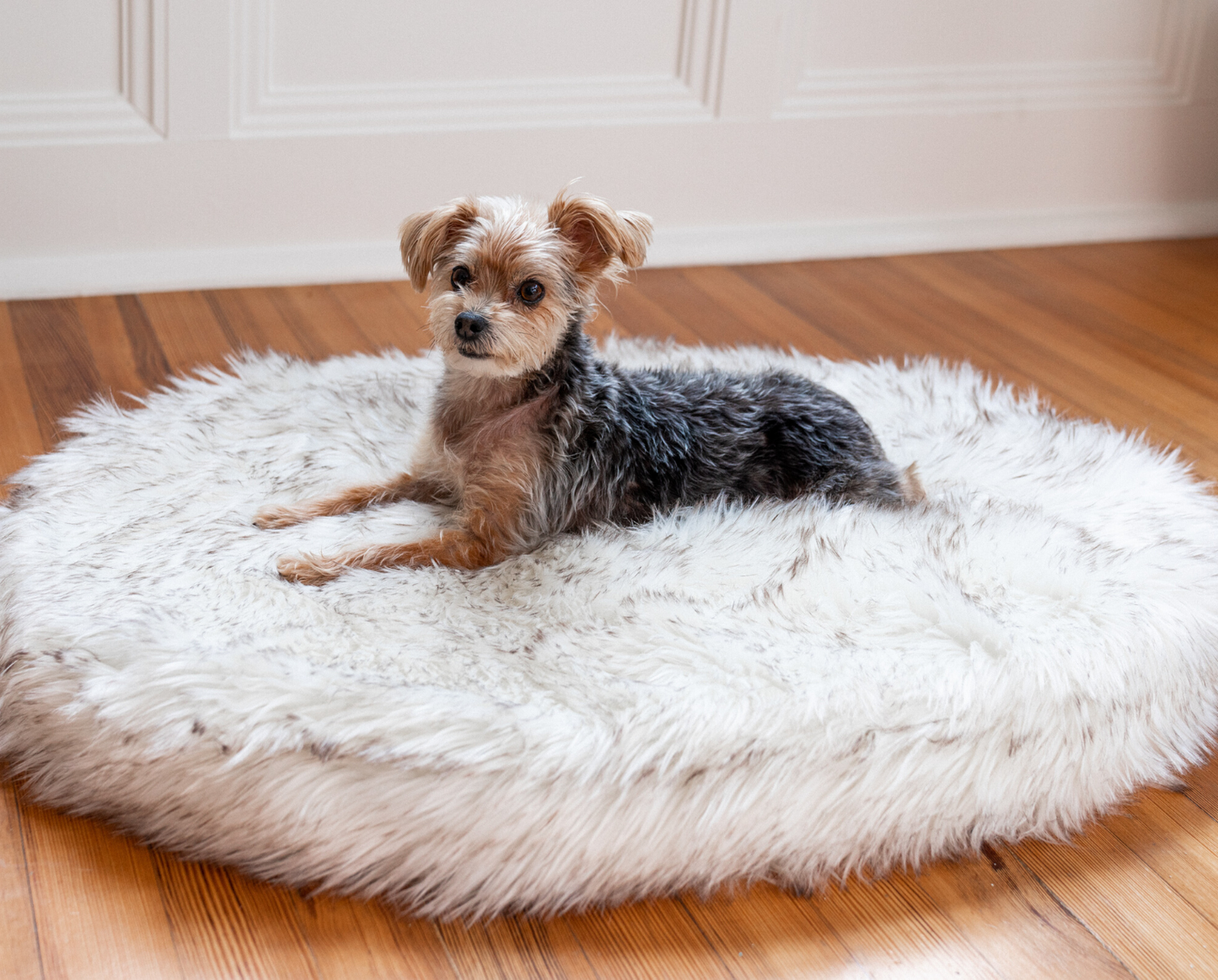PupRug™ Mini Faux Fur Orthopedic Dog Bed - White