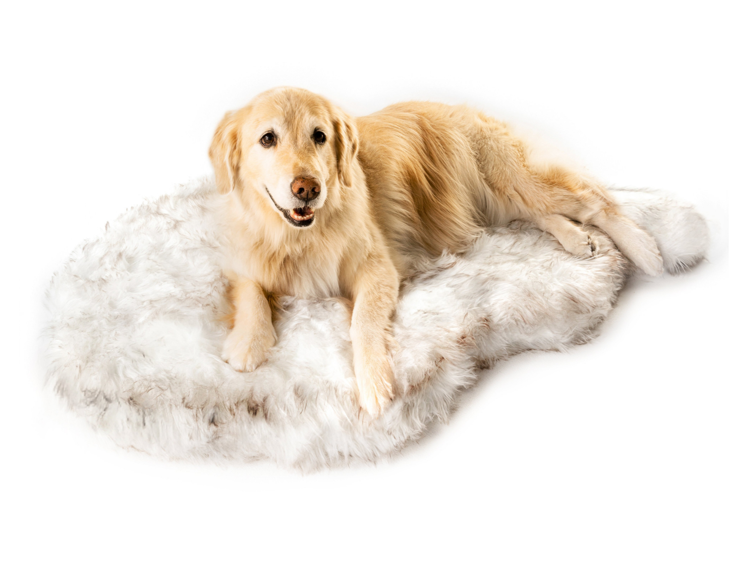 PupRug™ Faux Fur Orthopedic Dog Bed - Curve White