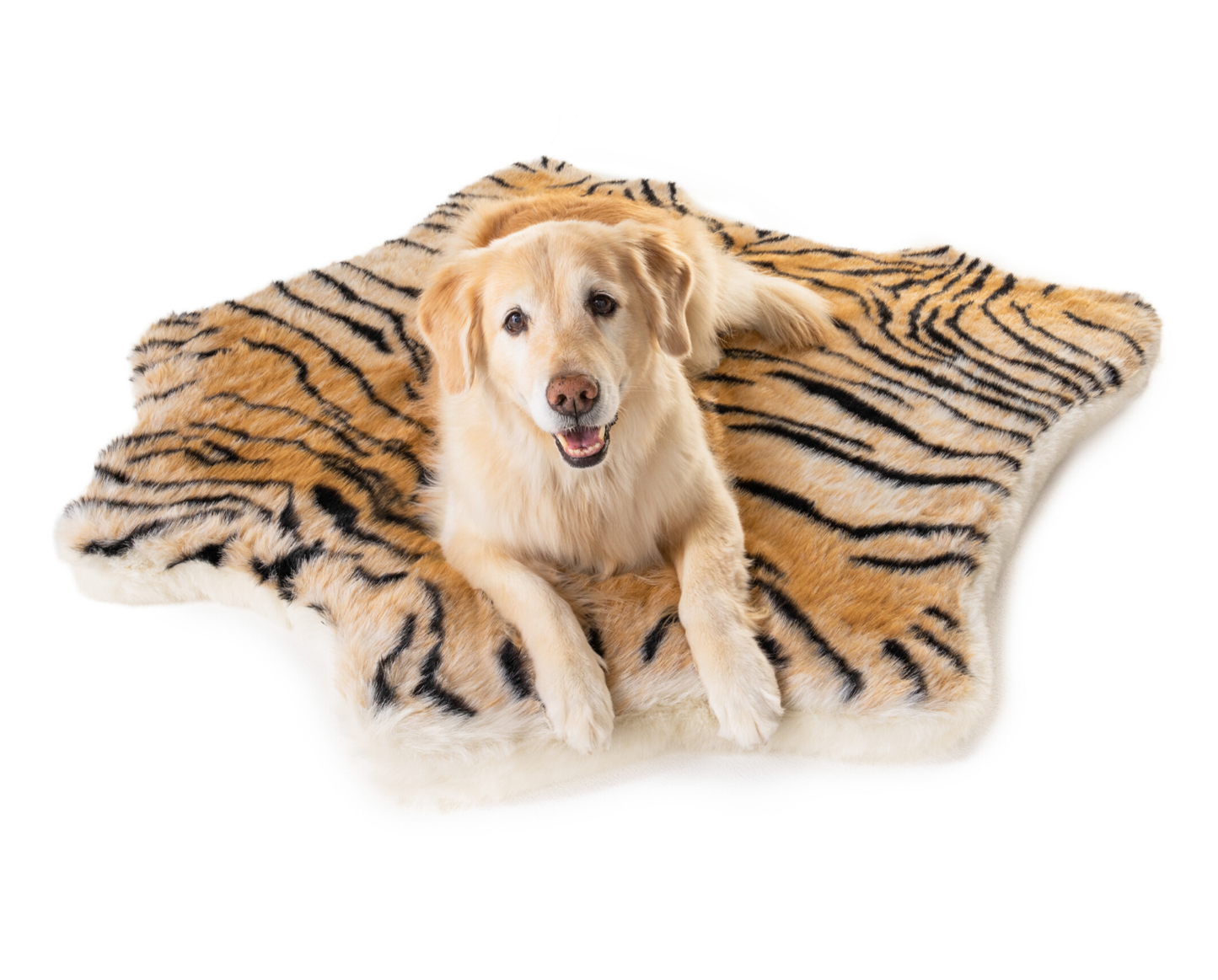 PupRug™ Animal Print Memory Foam Dog Bed Cover - Tiger Faux Print (Bed Not Included)