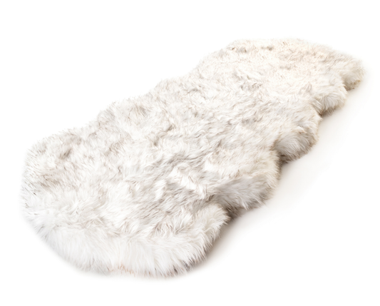 PupRug™ Runner Faux Fur Memory Foam Dog Bed Cover - Curve White (Bed Not Included)