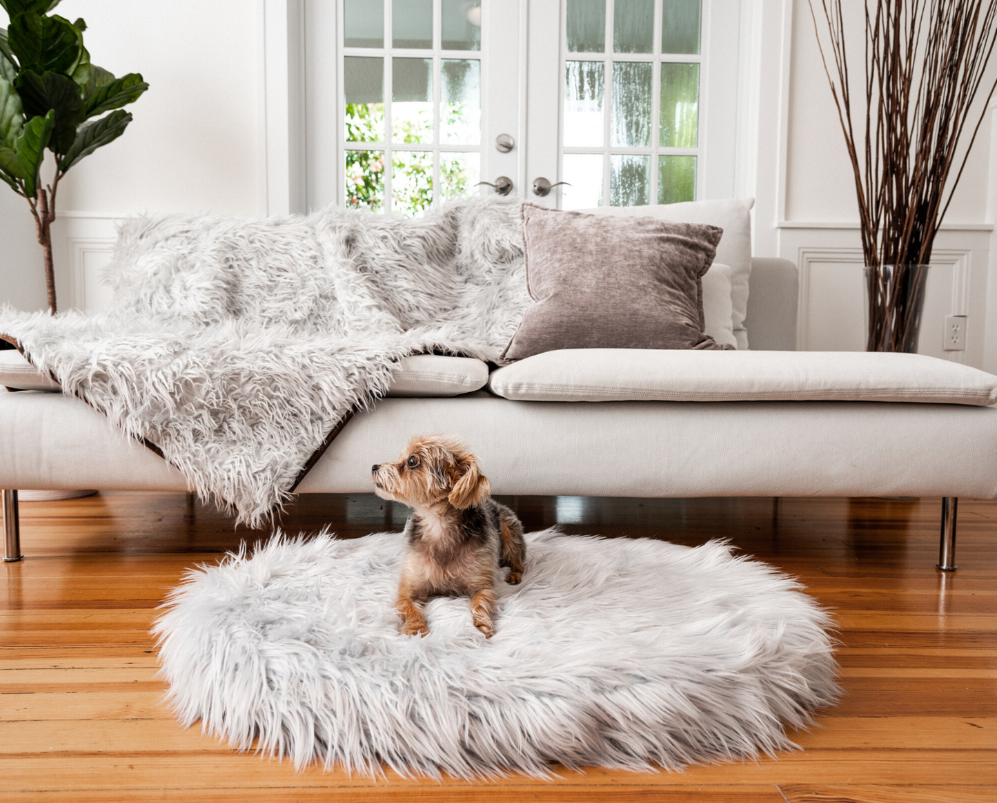 PupRug™ Mini Bundle - Orthopedic Bed, Grey + Matching Waterproof Blanket