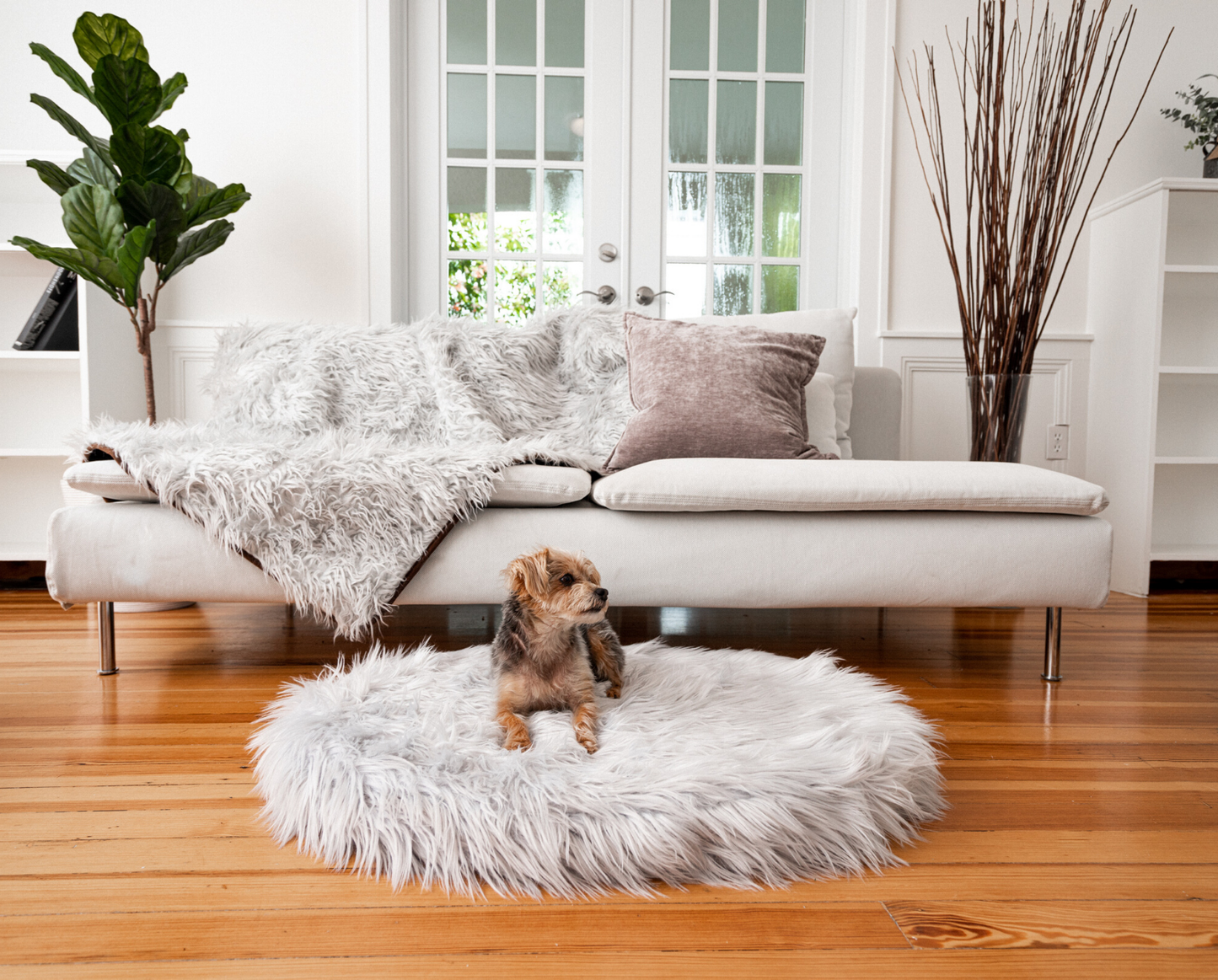 PupRug™ Mini Bundle - Orthopedic Bed, Grey + Matching Waterproof Blanket