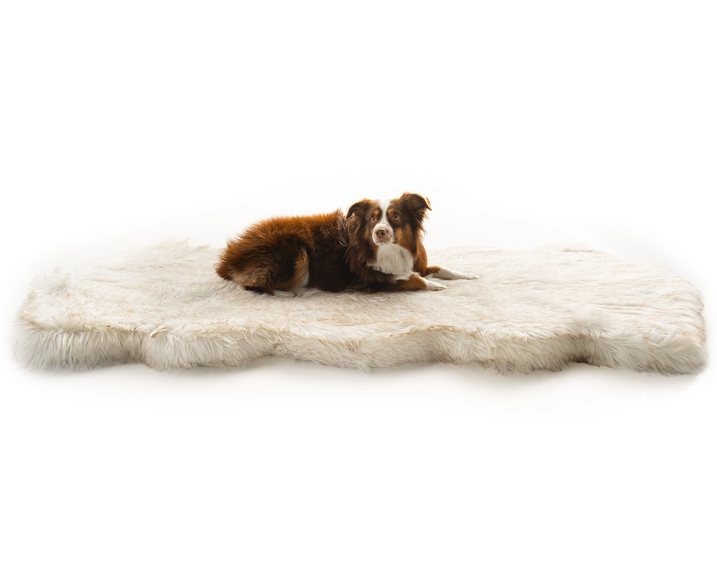 PupRug™ Runner Faux Fur Memory Foam Dog Bed Cover - Curve White (Bed Not Included)